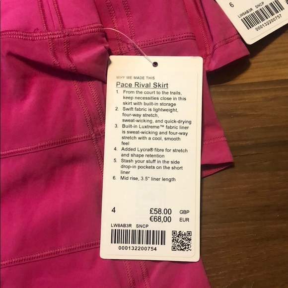 NWT pace rival skirt in sonic pink size 4/6/8 - Picture 3 of 8